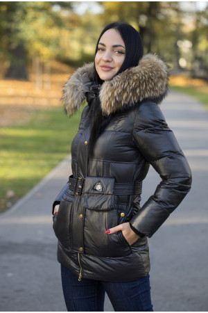 Women's jacket with fur Blacks