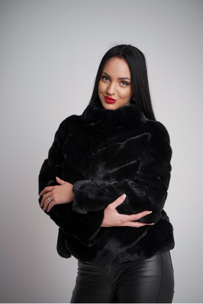 Fur coat REKS BLACK