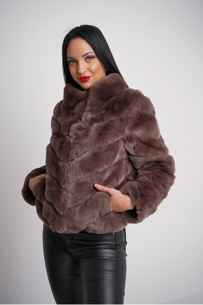 Fur coat REKS KAPUCINO
