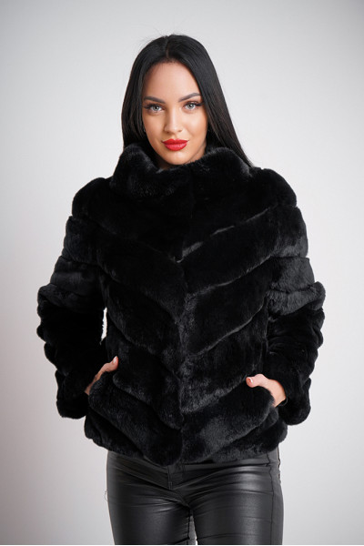 Fur coat REKS BLACK
