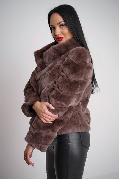 Fur coat REKS KAPUCINO